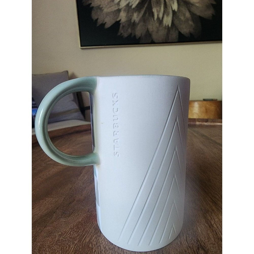 2017 Starbucks Holiday Christmas Tree Triangle Coffee Cup Tea Mug 12oz